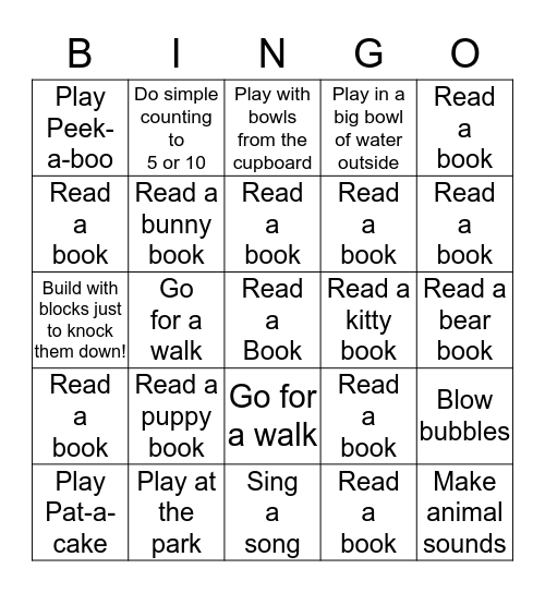 PAWS TO READ! Bingo Card