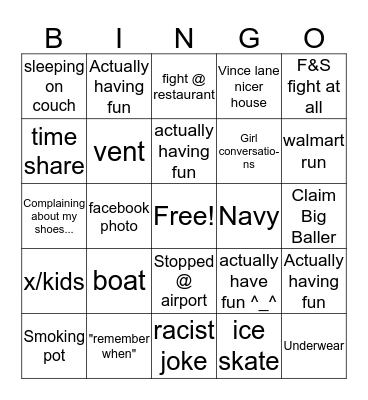 THE CHRISTMAS BINGO Card