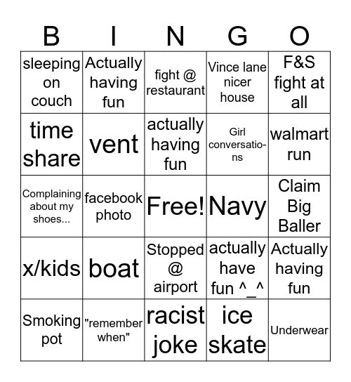 THE CHRISTMAS BINGO Card