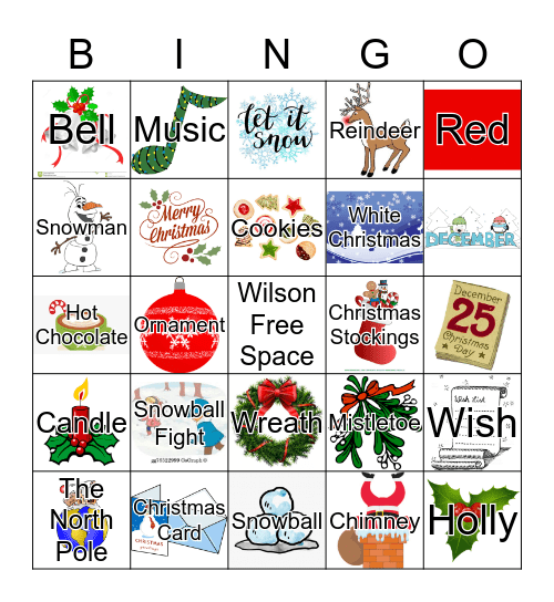 Wilson Christmas Bingo Card