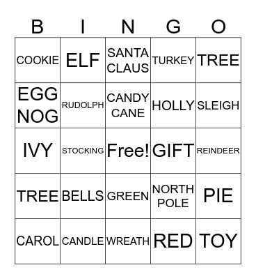 CHRISTMAS BINGO Card