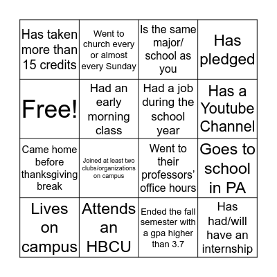 Find Someone Who... Bingo Card