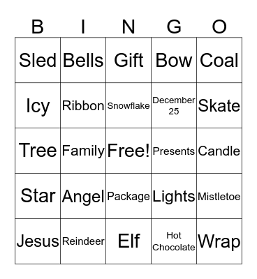 Christmas Bingo Card