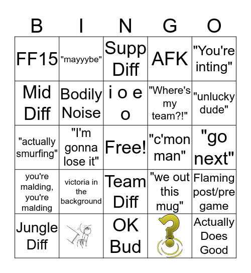 Kyle's Stream Bingo Card