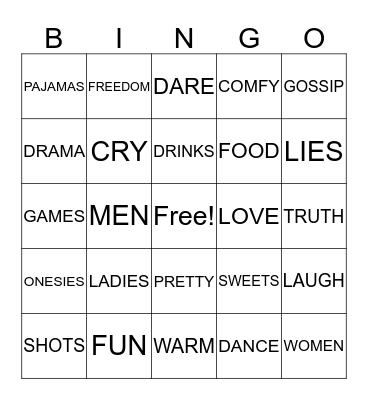 IT'S GIRLS NIGHT Bingo Card