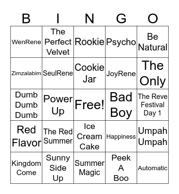 Summer’s Bingo Card! ★  Bingo Card