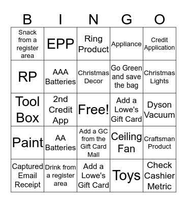 Merry Christmas Bingo Card
