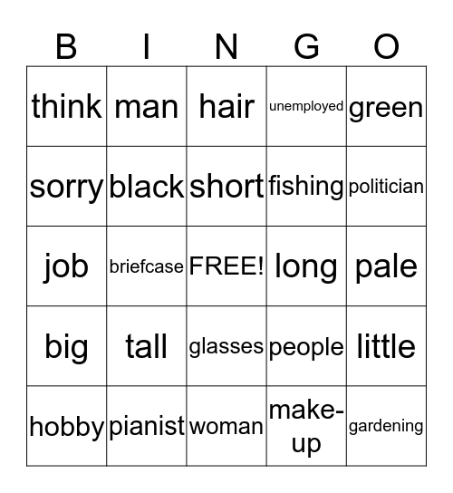 Unit 4 Bingo Card