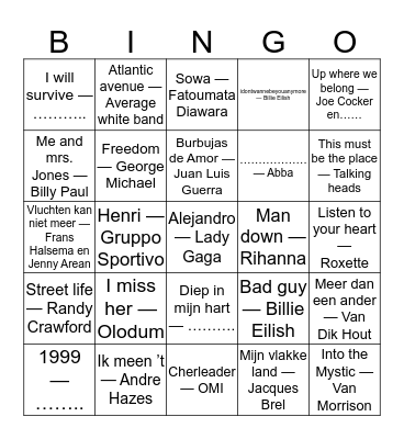 KLOOF 2019 KERST MET DE FAM Bingo Card