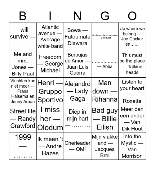 KLOOF 2019 KERST MET DE FAM Bingo Card