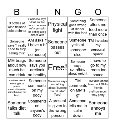 Xmas Bingo Card