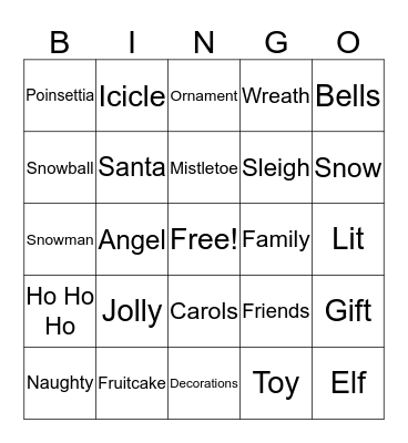 “Friendsmas” Bingo Card
