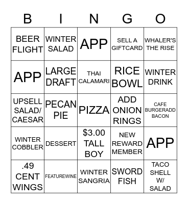 MEDWAY CAFE BINGO Card