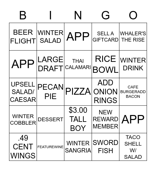 MEDWAY CAFE BINGO Card