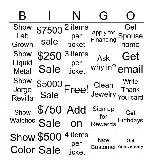 Christmas Bonus Bingo Card