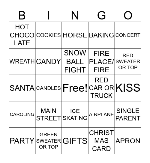 CHRISTMAS Bingo Card