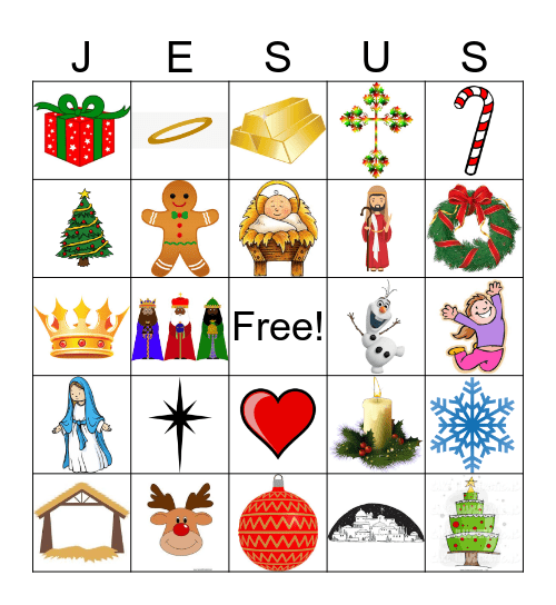 THE BIRTH OF JESUS/CHRISTMAS Bingo Card