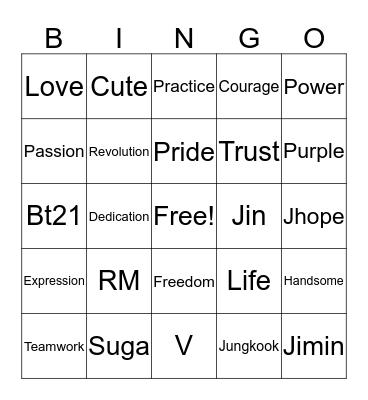 Love Yourself  Bingo Card