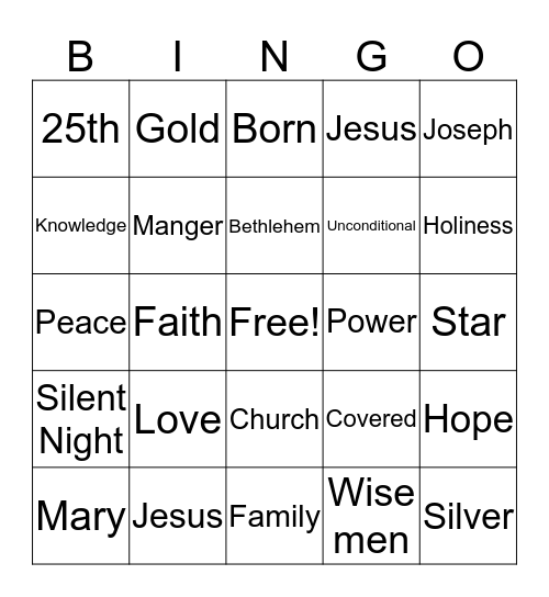 Christmas BINGO Card