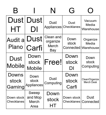 Back to the Basic's Bingo Card