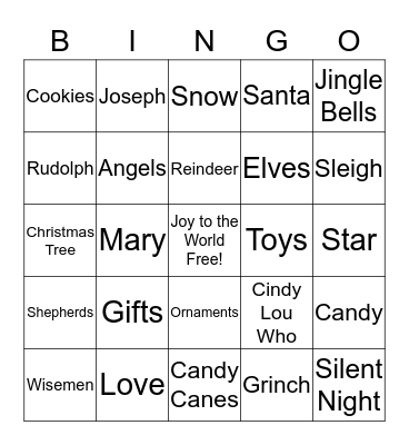 Christmas Bingo Card