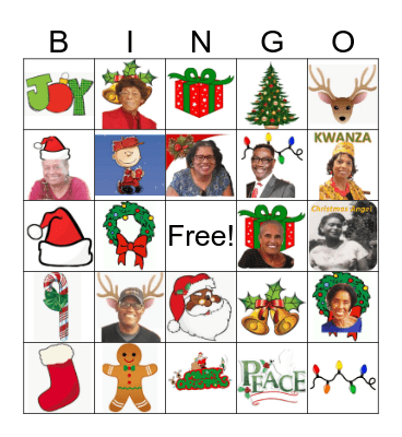 Family Christmas Bingo Card