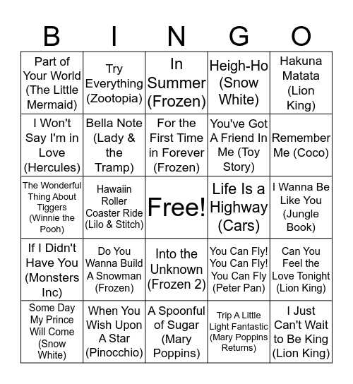 Bingo: Kids Bingo Card