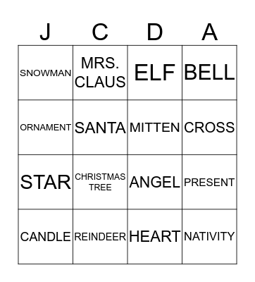 Christmas Bingo Card