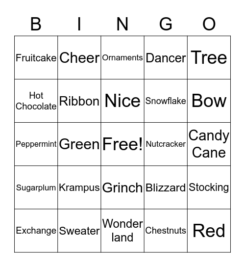 Christmas Bingo Card
