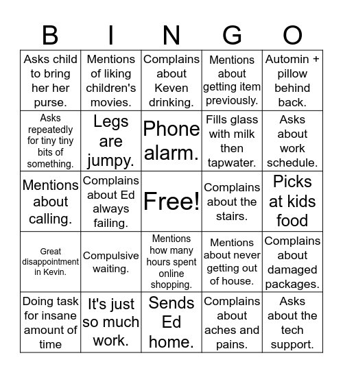 Sharon Hayes BINGO Card