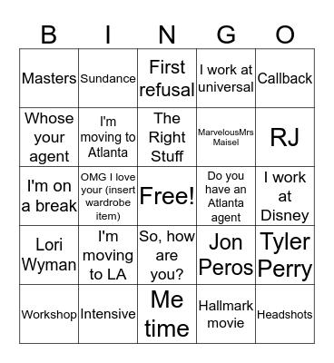 ClassAct Christmas Party Bingo Card