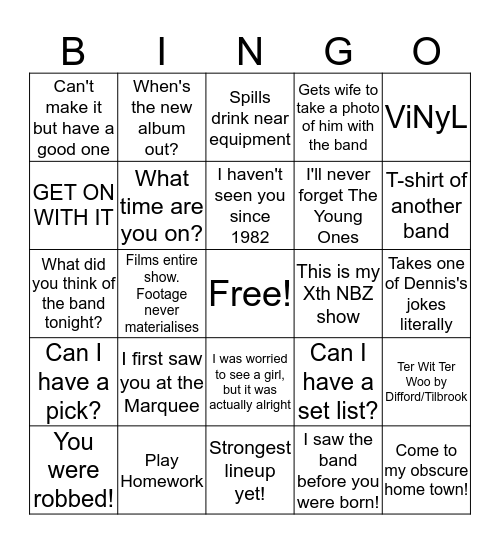 NBZ Bingo Card