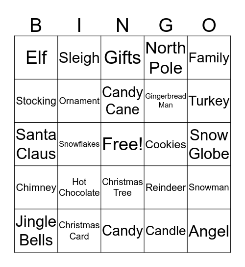 Christmas Bingo Card