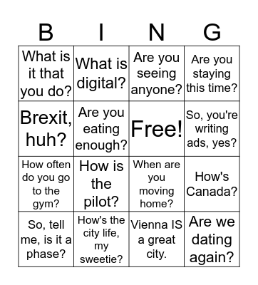 Country Boy or Girl Gone Urban BINGO Card