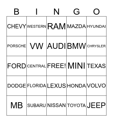 BINGO CRAZY Bingo Card