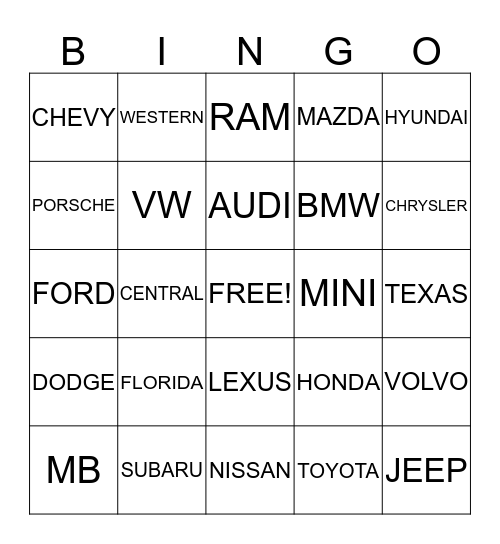 BINGO CRAZY Bingo Card