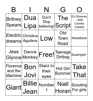 POP Bingo Card