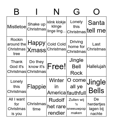 Christmas Bingo Montagne Bingo Card