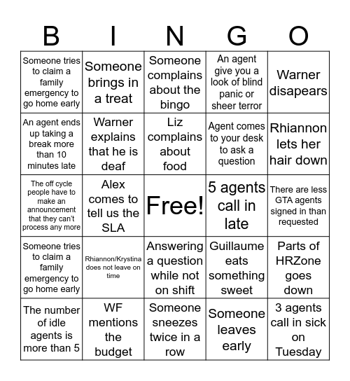 Bonus Card Bingo Card