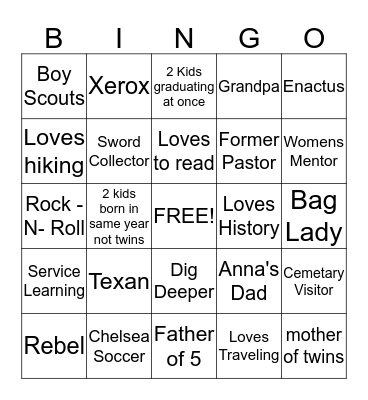 UBP Facts Bingo Card