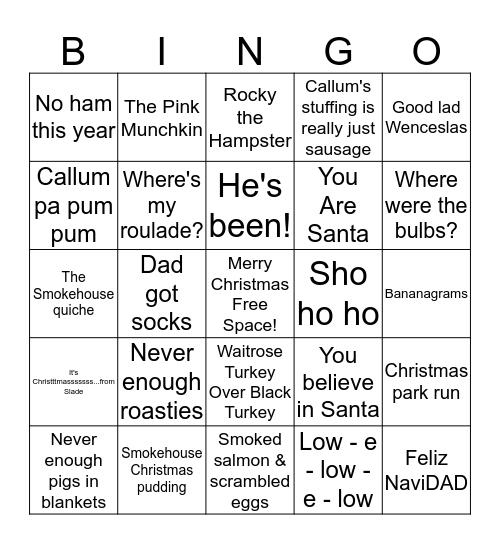 Chalmers Family Bingooo! Bingo Card