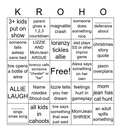 KinneyRyanOrrHead-o Bingo Card