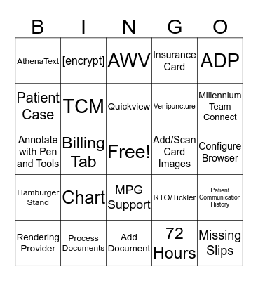 Millennium Bingo Card