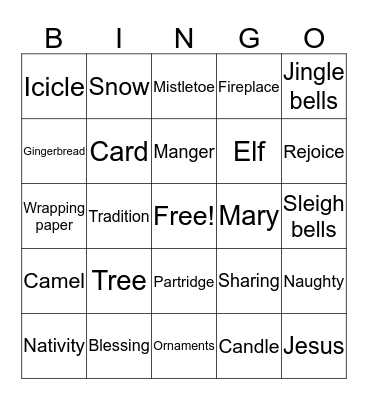 Benich Christmas Bingo Card