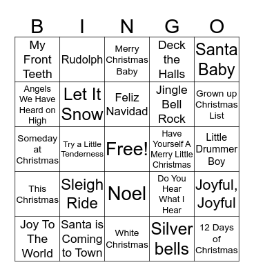 Christmas Bingo Card