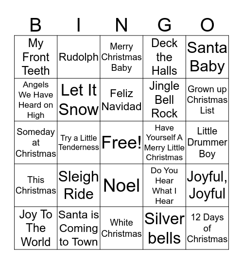 Christmas Bingo Card