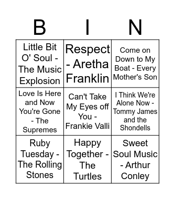 MusicBingo Card