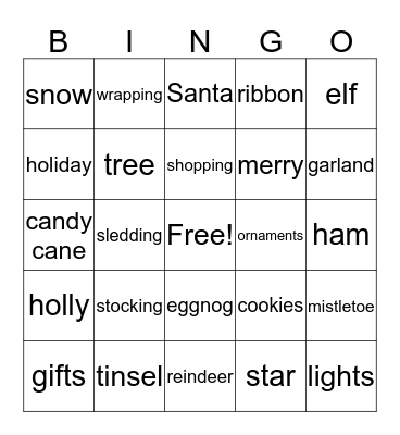 Christmas Bingo Card