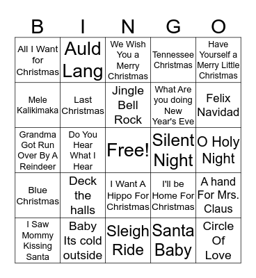 Christmas Bingo Card