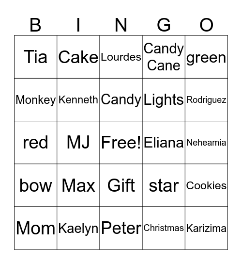 Christmas 2019 Bingo Card